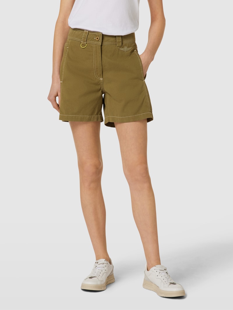 Bermuda mit Label-Details in khaki