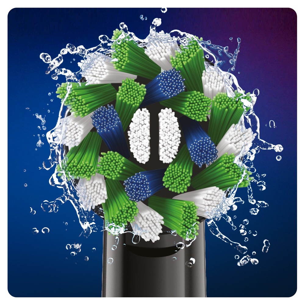 oral-b Oral-B CrossAction Brossette Avec CleanMaximiser, Noire, 3 Brossettes De Rechange