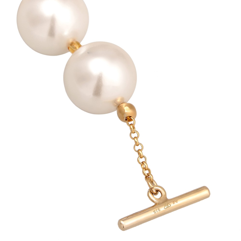 Elli Elli Bracelet Femmes Tendance classique T-Bone avec perles de coquillage en argen Bracelet