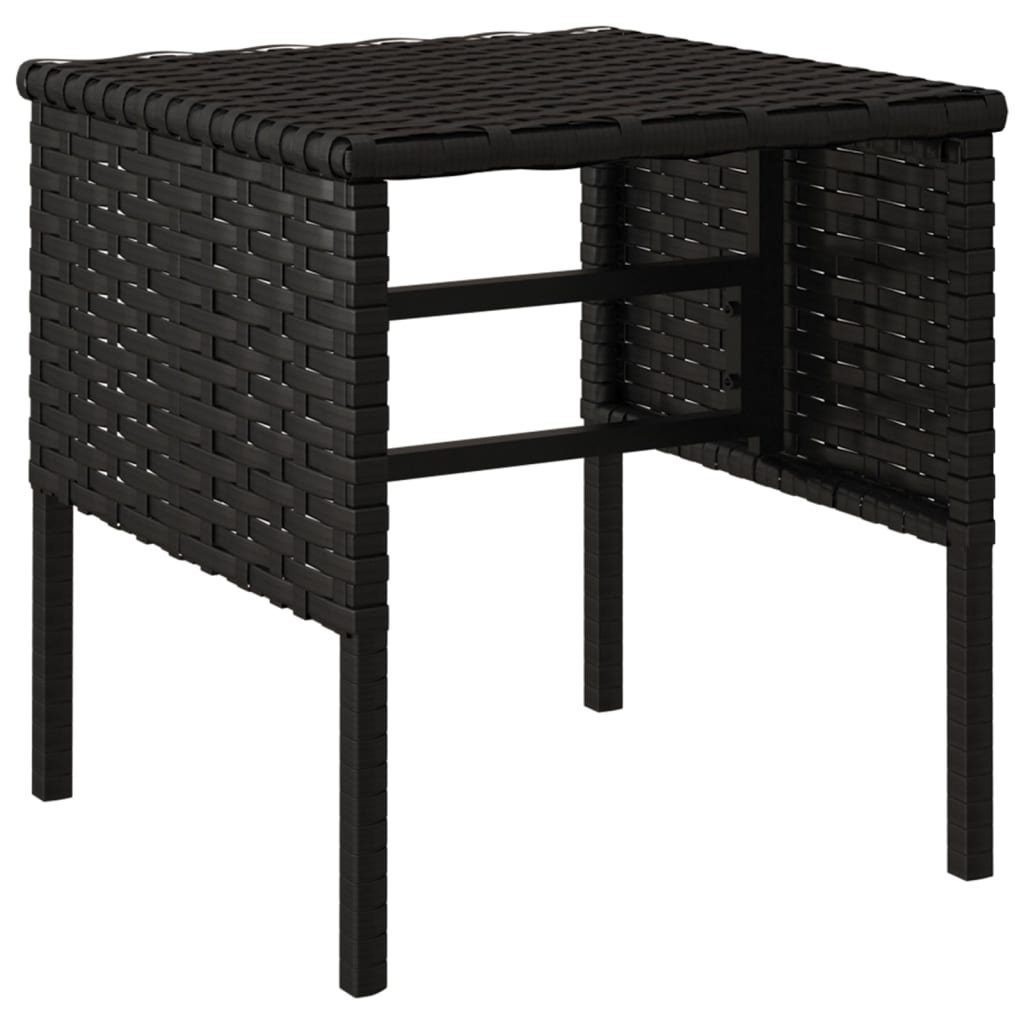 vidaXL Loungesofa Gartenhocker mit Kissen 4 Stk. Schwarz Poly Rattan, 4 Teile