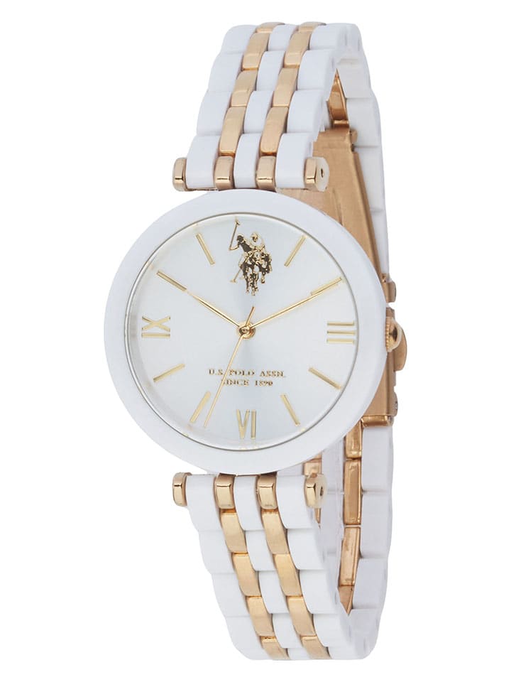 U.S. Polo Assn. Quarzuhr in Gold/ Weiß günstig kaufen onesize