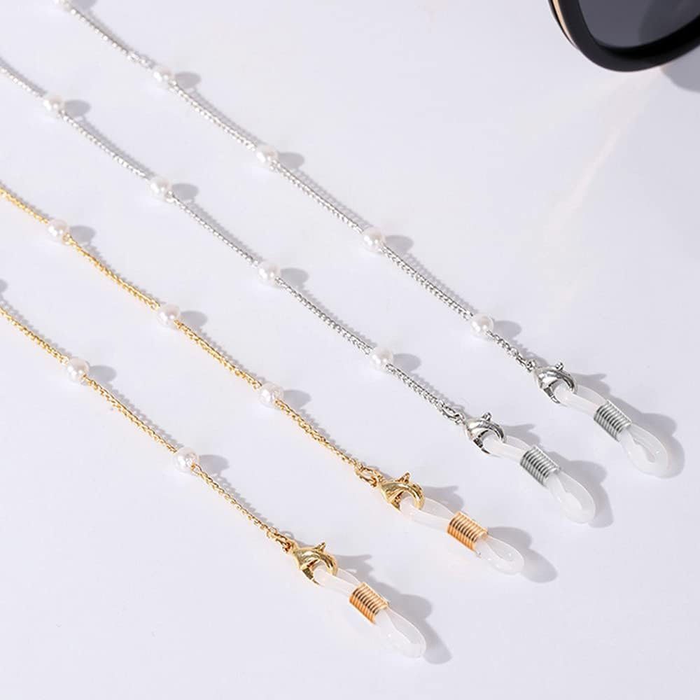 Sarfly Brillenkette 2 Stück Perle Brillenkette, Brillen Kette Brillenbänder