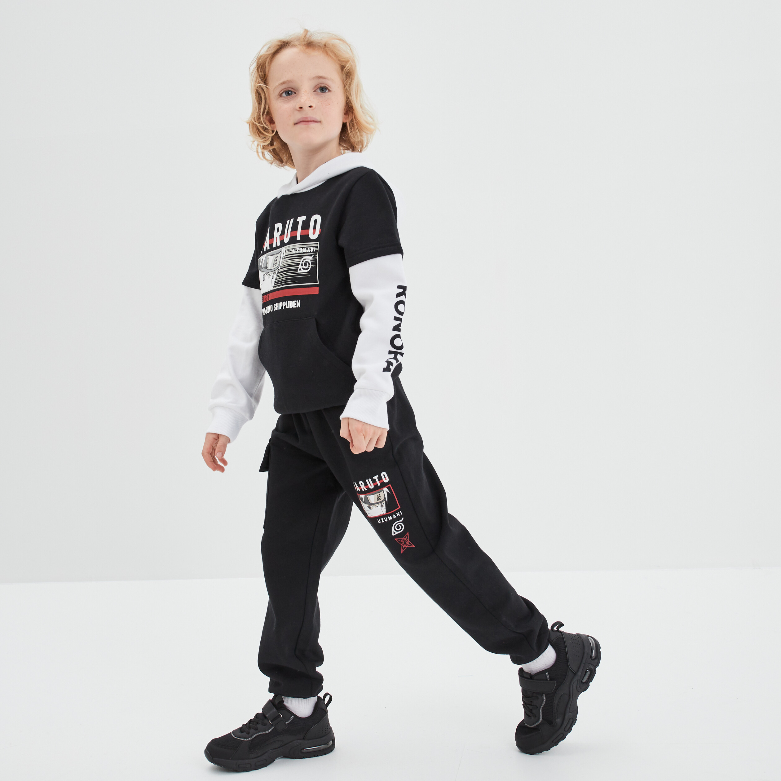 Pantalon de jogging avec poches Naruto noir garçon | La Halle