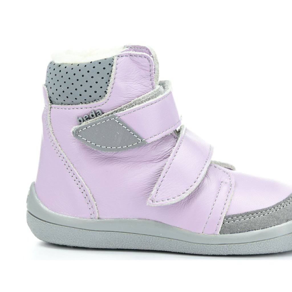 Beda Jasmine (BF 0004/W/SO/MK) lila Winter-Barfußstiefeletten