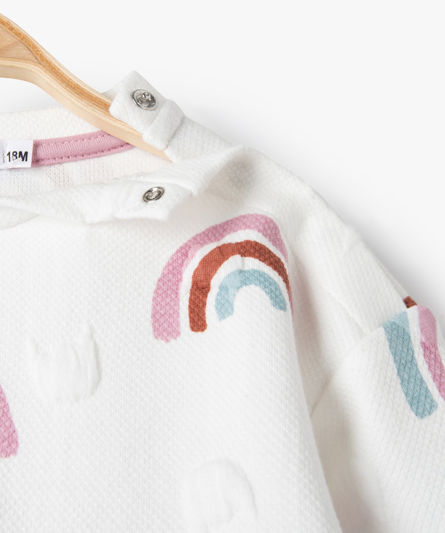 Sweat bébé fille en maille légère à motif gaufré et im... multicolore | GEMO