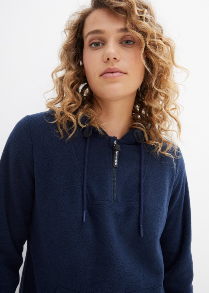 Fleece-Kleid mit Känguru-Tasche