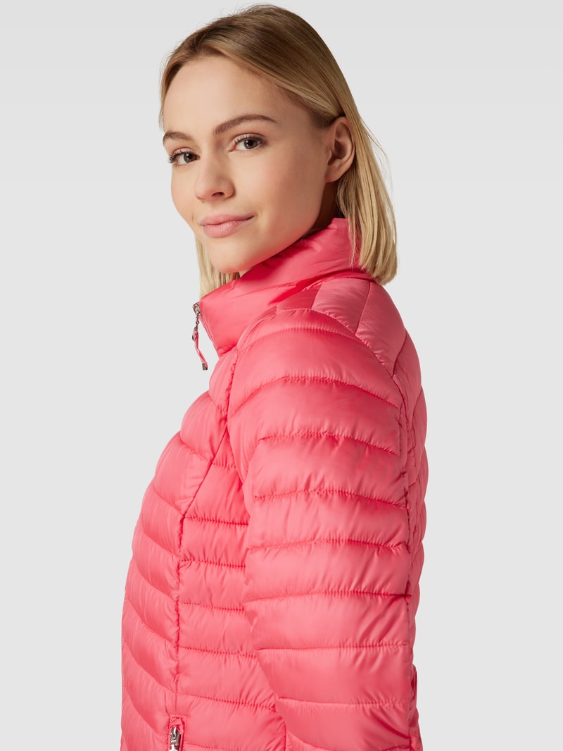 Steppjacke mit Stehkragen in pink