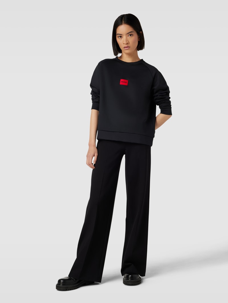 Sweatshirt mit Label-Print in schwarz