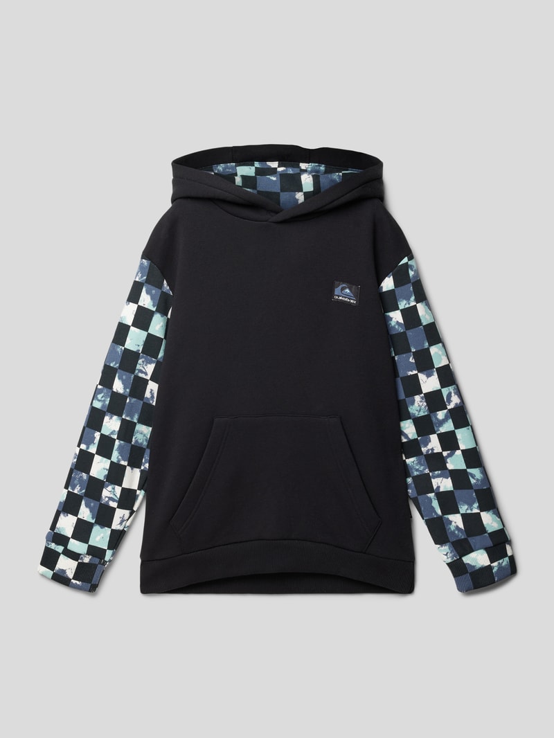 Hoodie mit Label-Patch Modell 'MY NAME IS HOOD' in schwarz