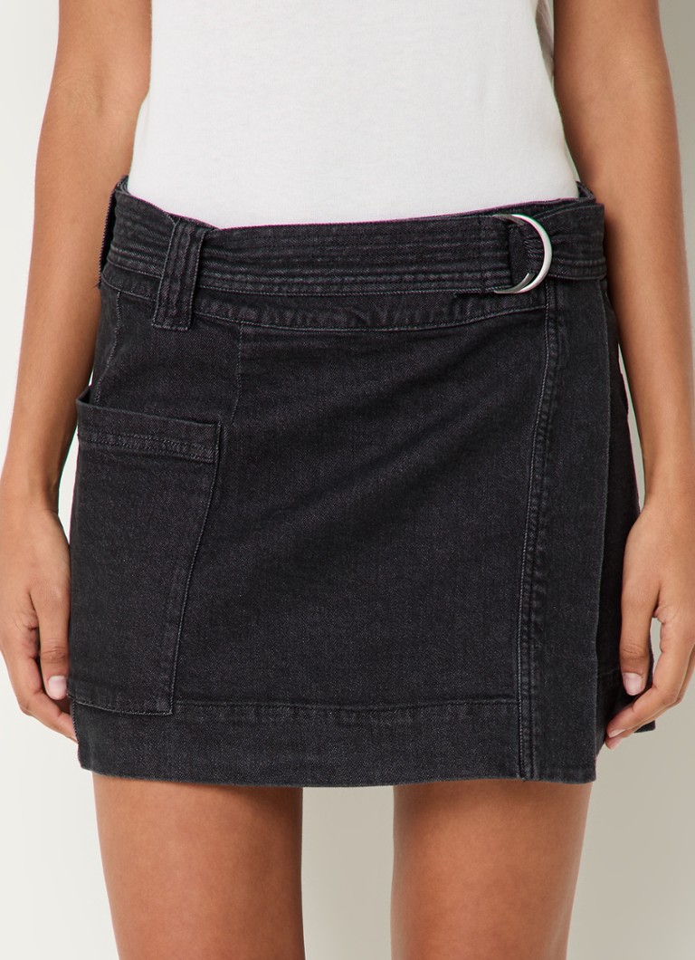 Jupe en jean mini Rails Deanna avec devant croisé et ceinture