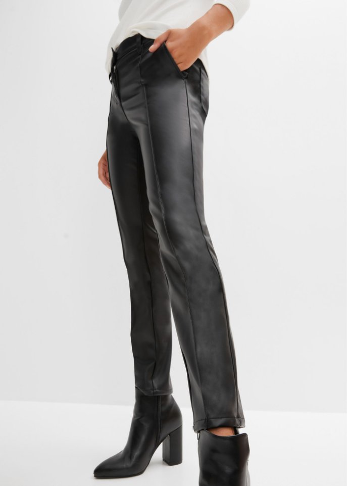 Lederimitat-Hose mit Biesen