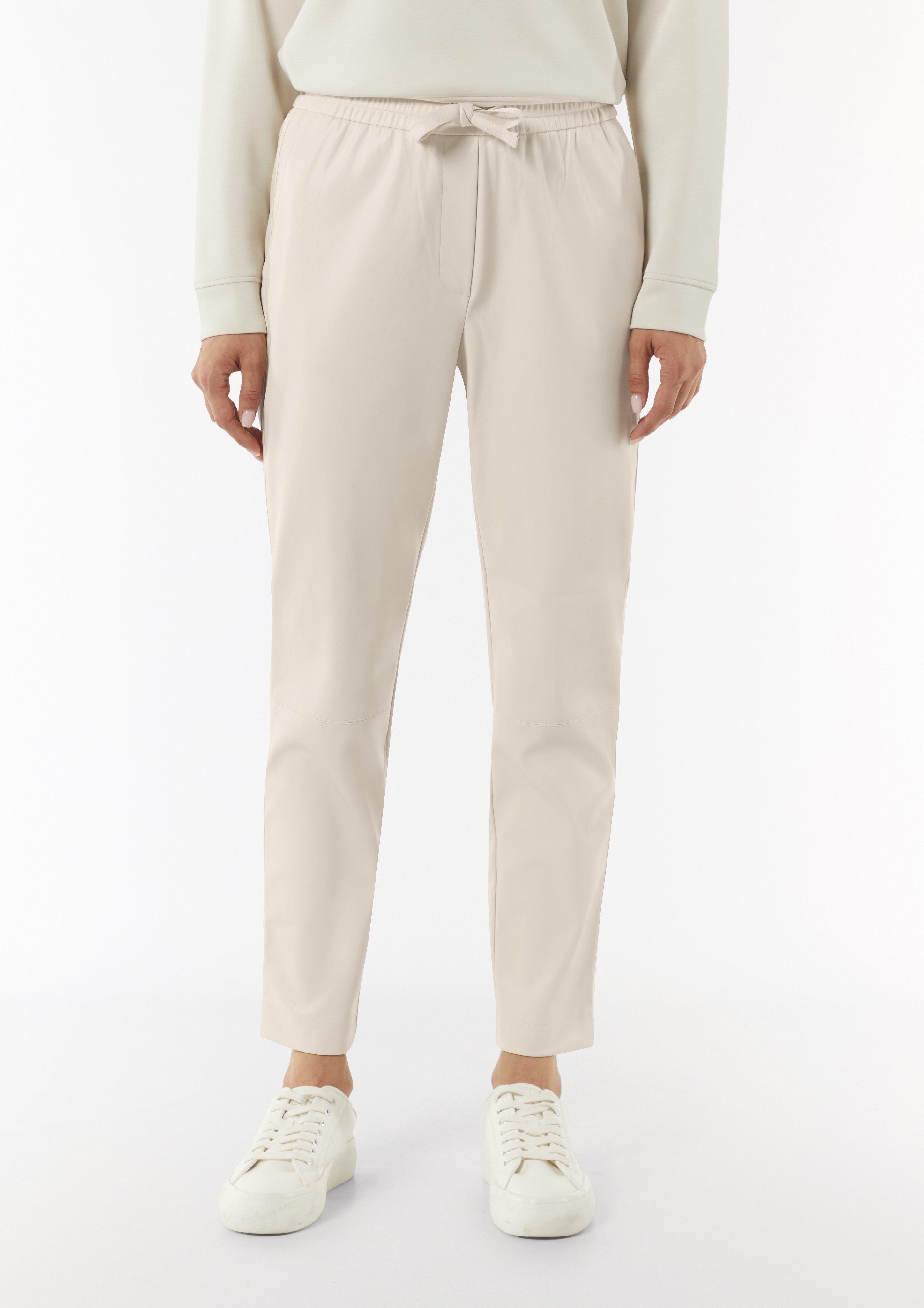 Joggpant aus Kunstleder - helles beige