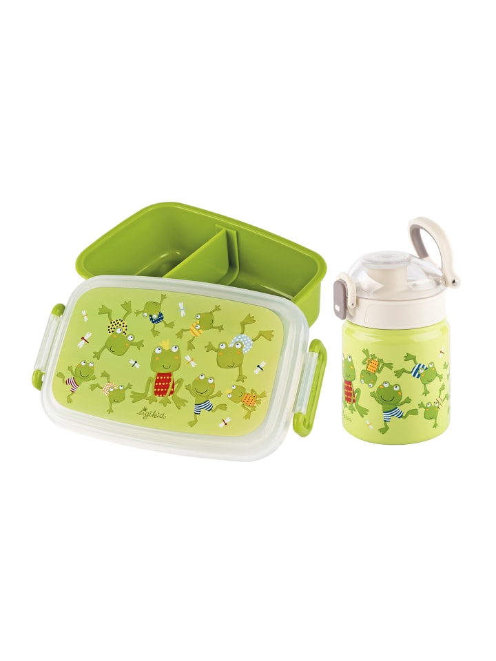 Sigikid Kindergarten-Set Trinkflasche & Brotdose in Grün Frosch günstig kaufen onesize