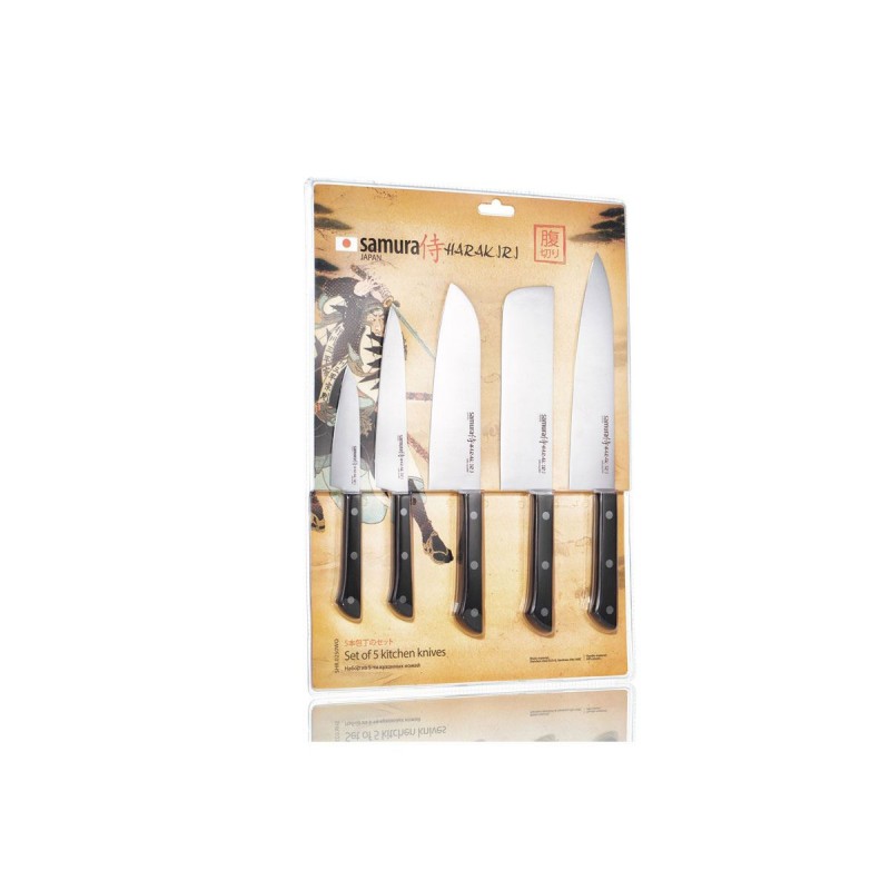 Set mit 5 Stück Samura Harakiri Messer (Gemüsemesser, Kochmesser, Fadenmesser, Santoku Messer, Nakiri)