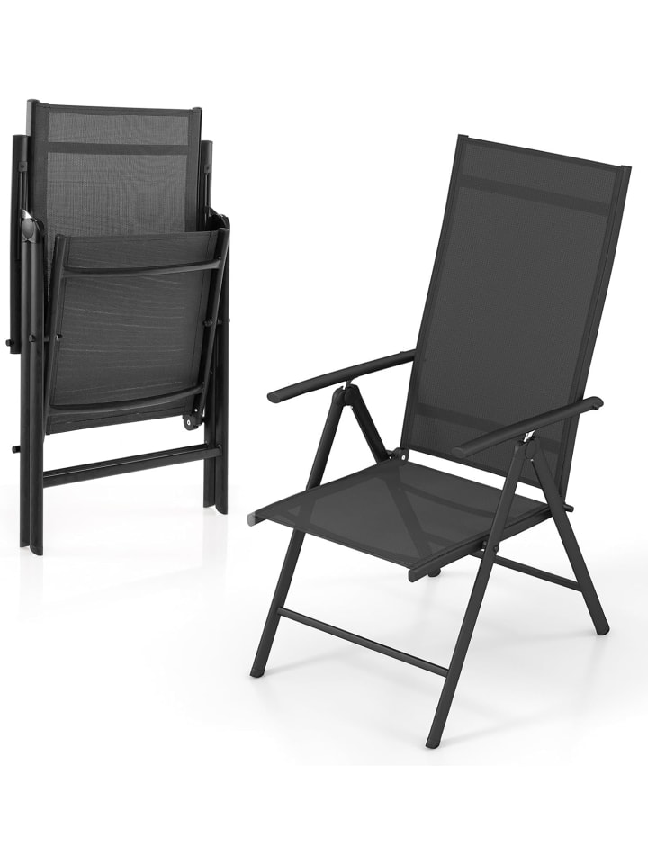 COSTWAY Gartenstuhl Hochlehner in Schwarz günstig kaufen onesize