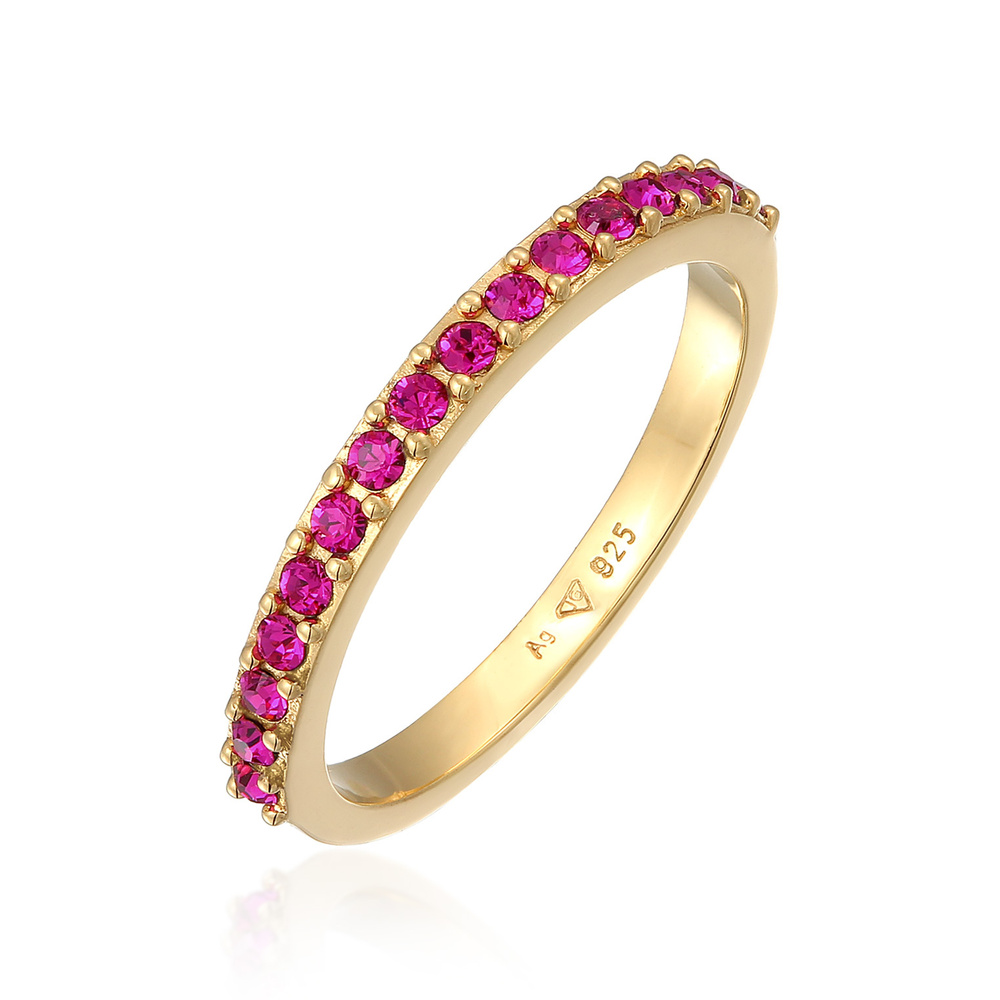 Elli Elli Bague Femmes bande Memoire avec cristaux en argent sterling 925 Bague