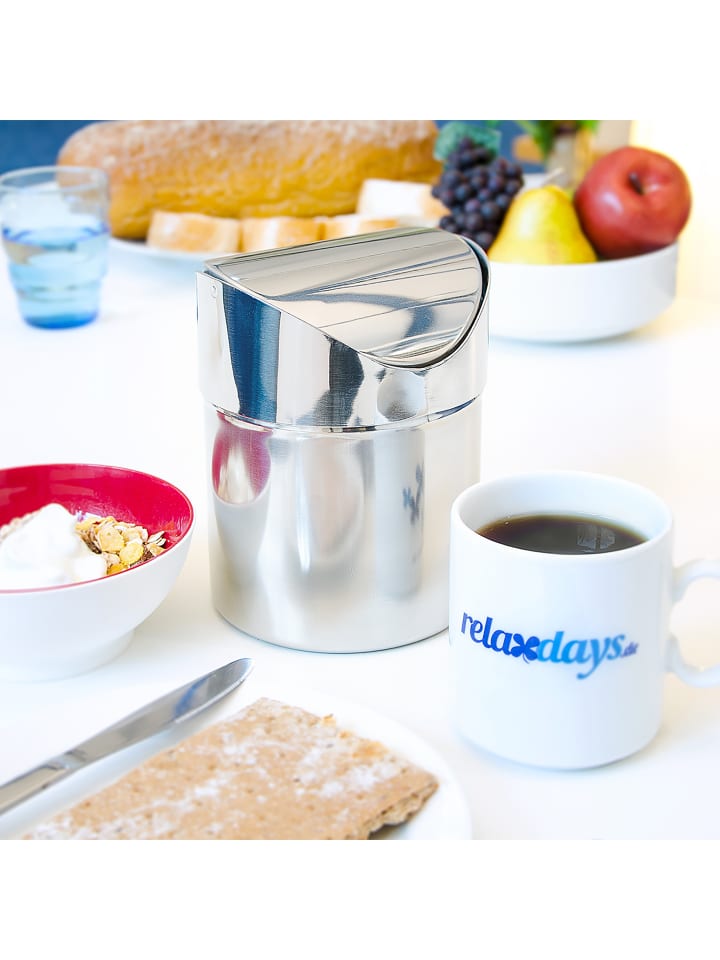 relaxdays Tischabfallbehälter in Silber - (H)15,5 x Ø12 cm günstig kaufen onesize