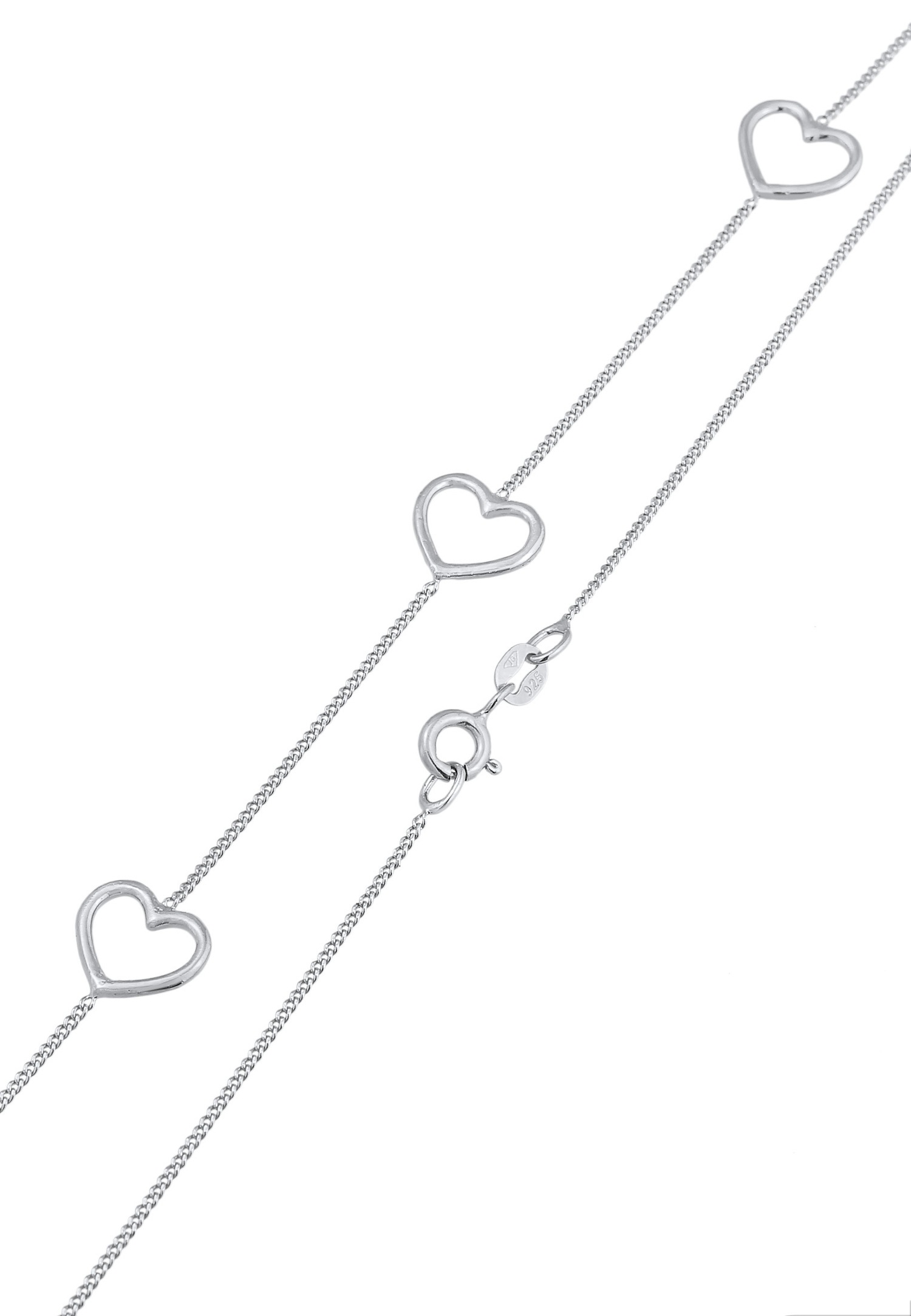 Colgante Elli para mujer con símbolo de corazón calado en plata de ley 925