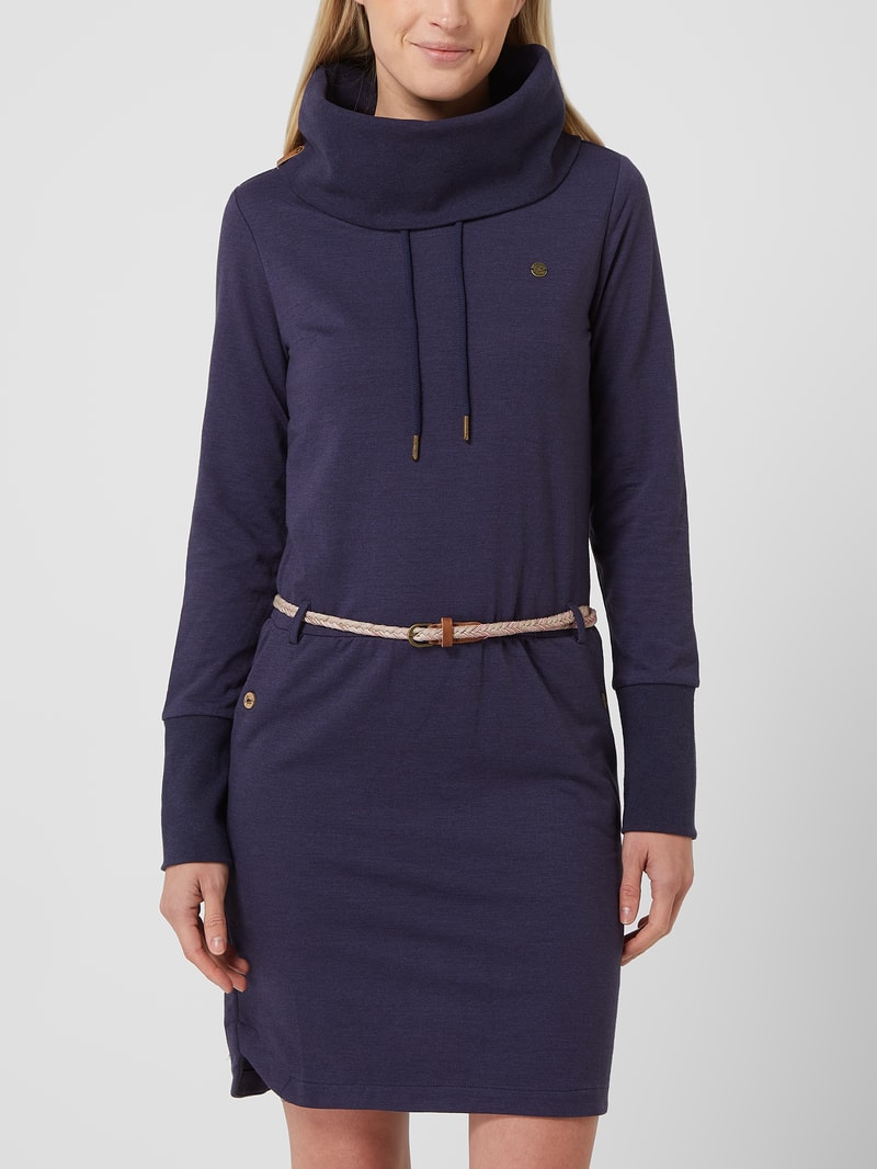 Sweatkleid mit Taillengürtel Modell 'Laurra' in dunkelblau