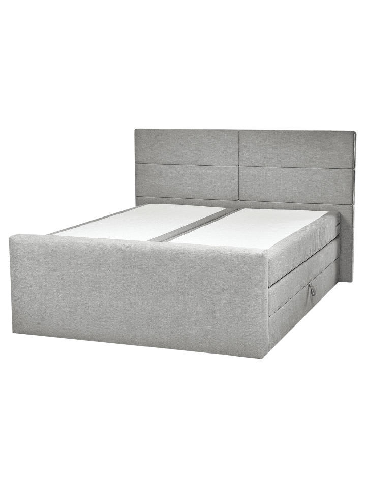 Beliani Boxspring Bett ARISTOCRAT in Grau/Silber - (W) 178 x (H) 115 x (L) 220 cm günstig kaufen onesize