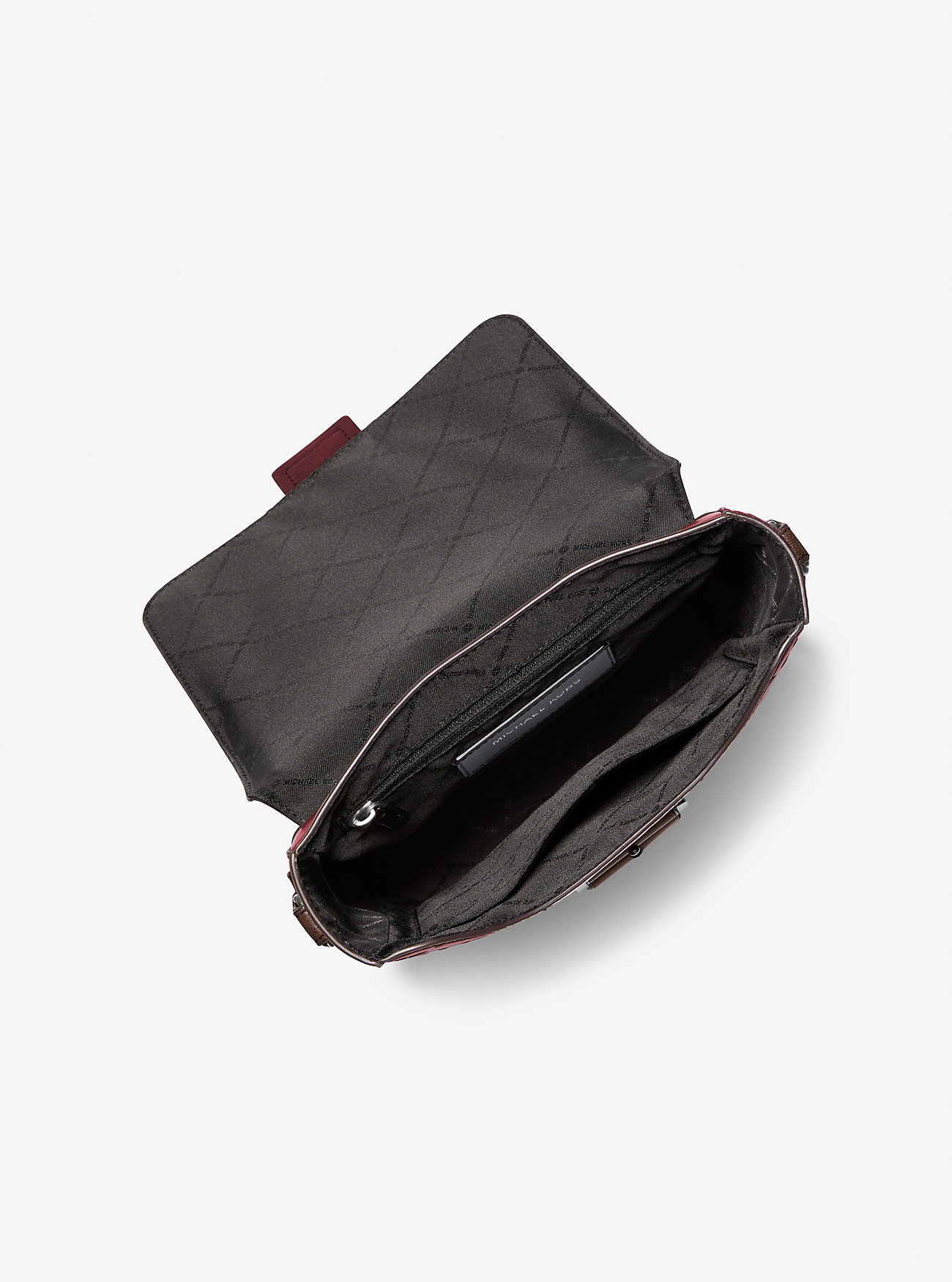 Colby Logo Preget Brunert Skinn Messenger Bag – OXBLOOD