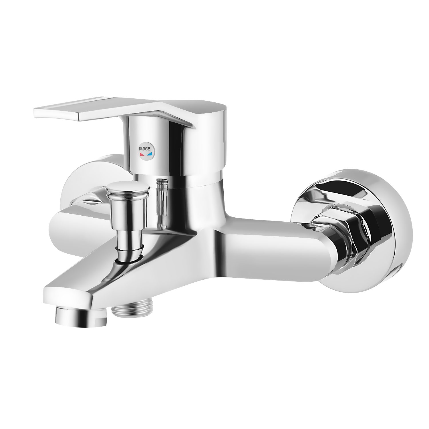 iscooter Wannenarmatur Badewannenarmatur, Wannenarmatur, Aufputz Badarmatur für 2 Funktionen automatische Umstellung für Badewanne und Dusche, Chrom