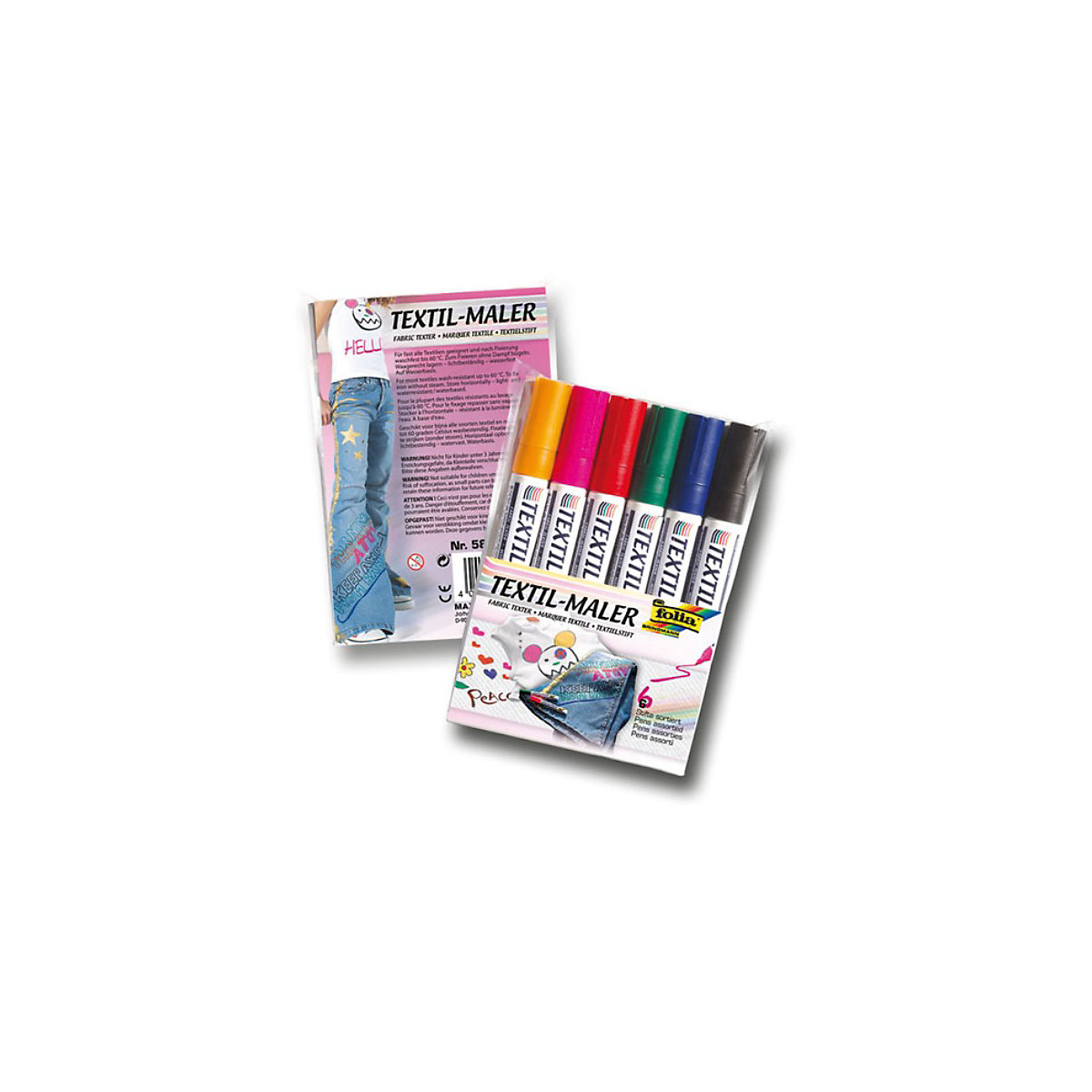 Textilmaler, 6 Farben