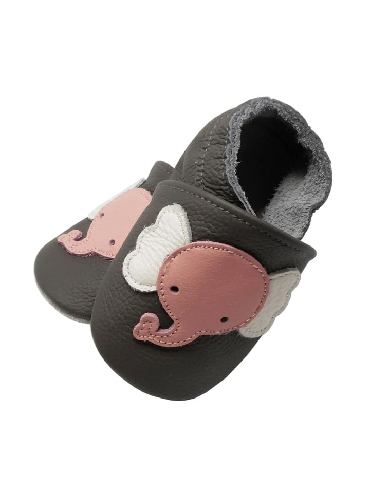 Yalion Leder-Krabbelschuhe 