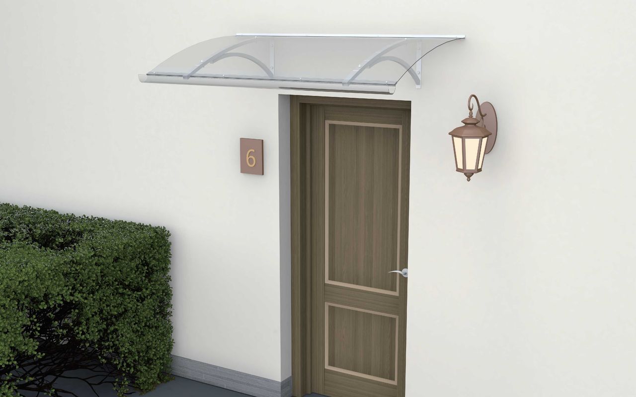 Powertec Garden Kunststoff Vordach 150 x 90 cm 3mm Dicke