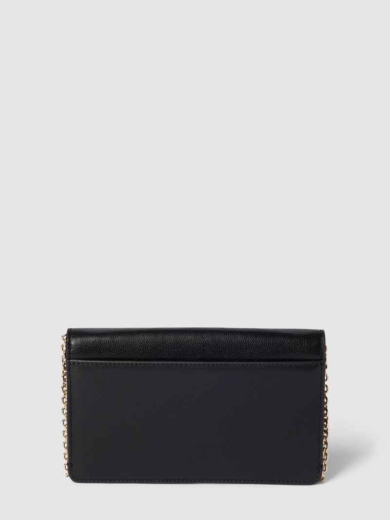 Clutch mit Label-Applikation in schwarz