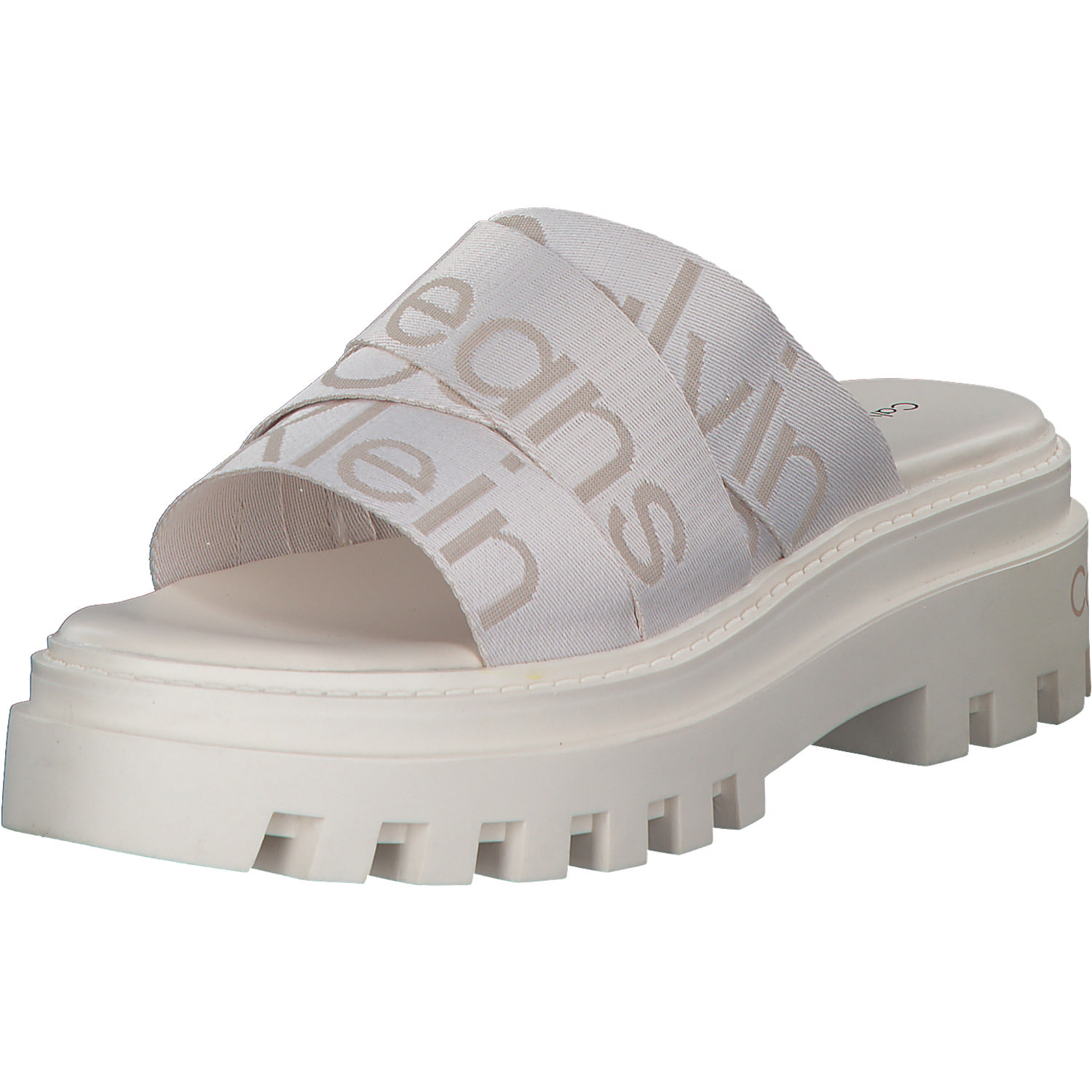 Calvin Klein YW0YW00949, Plateau-Pantoletten, Damen, Ancient white