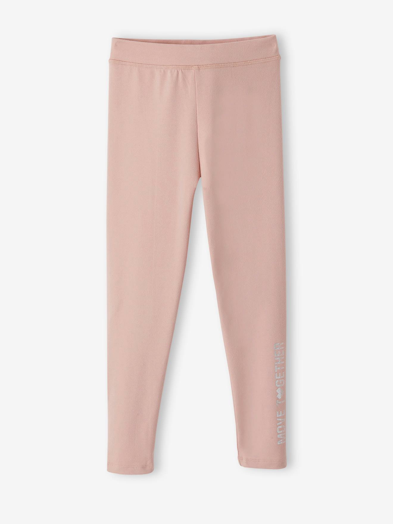 Legging sport Basics fille inscription métallisée terracotta
