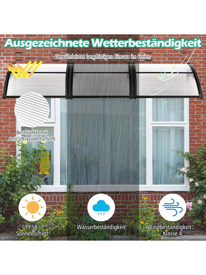 COSTWAY Vordach für Haustür 122x99cm in Grau günstig kaufen onesize