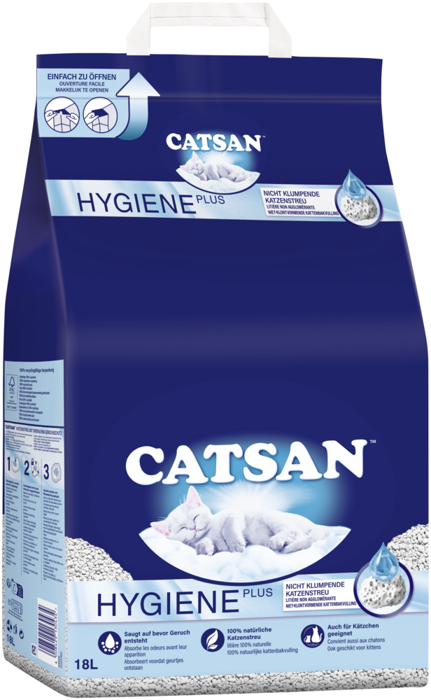 Catsan Hygiene Plus Katzenstreu 18l