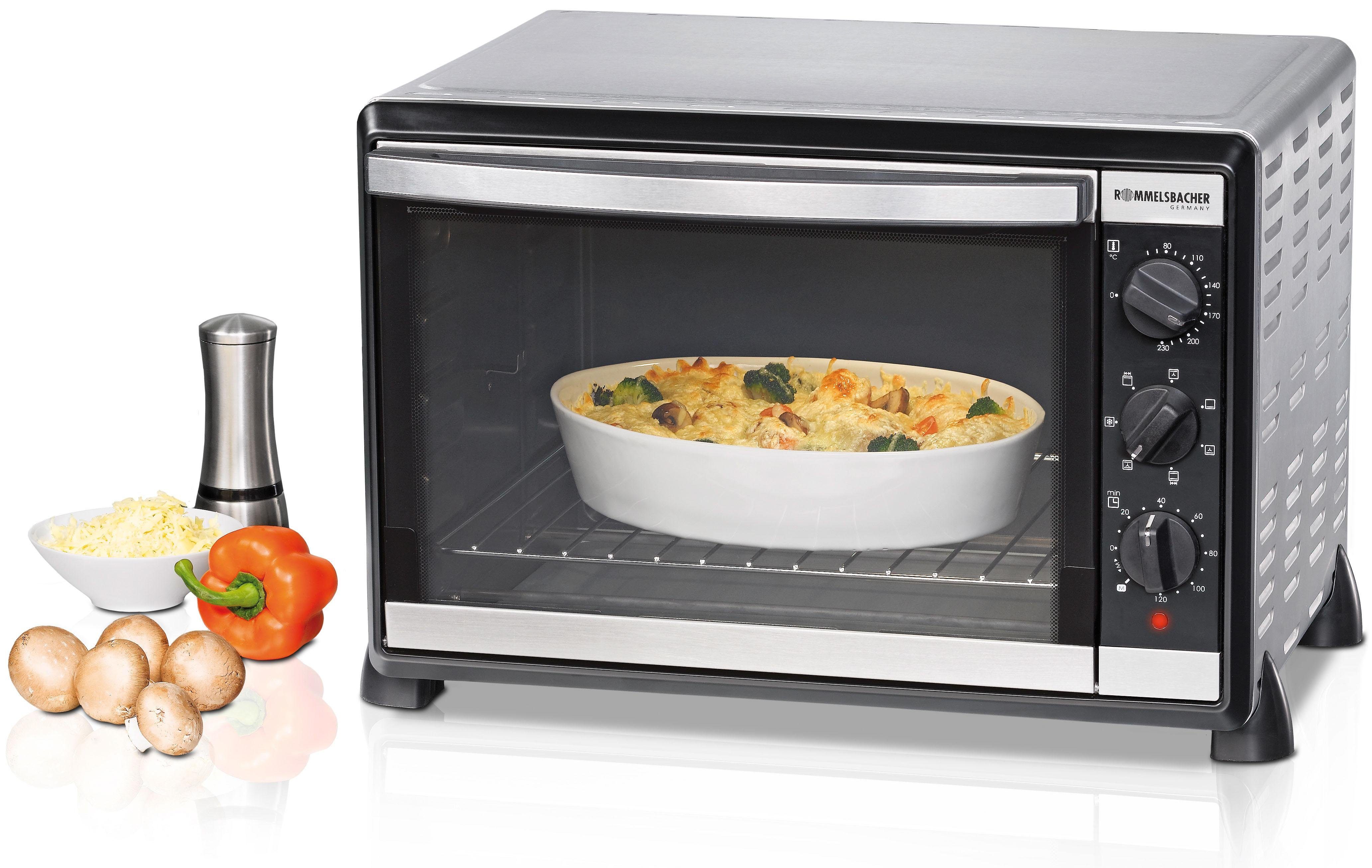Rommelsbacher Minibackofen Back & Grill Ofen BG 1805/E, für Backformen bis 31,5 cm Ø