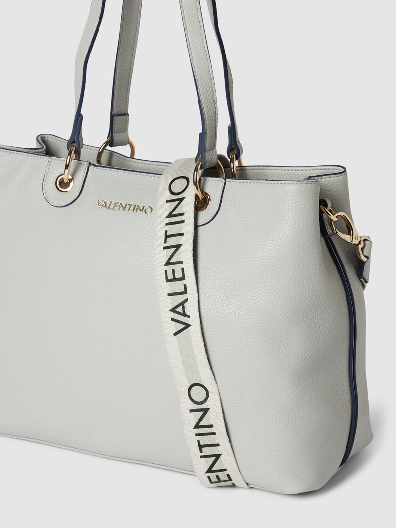 Handtasche mit Label-Detail Modell 'SWIM' in hellgrau