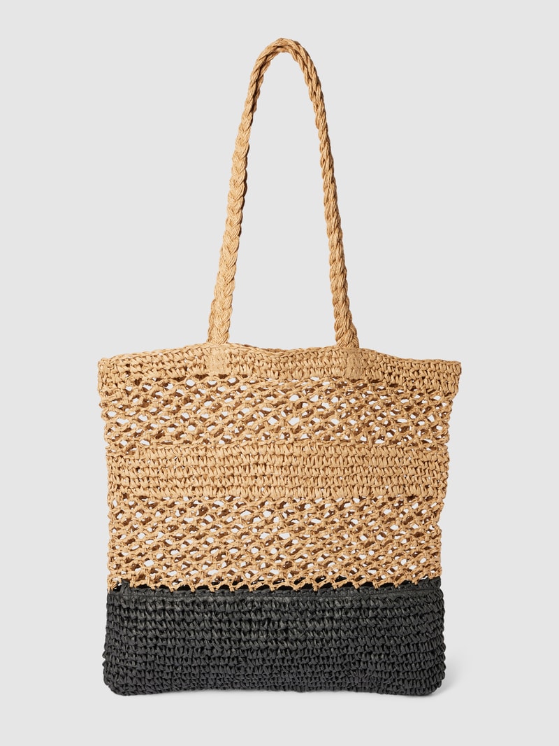 Handtasche mit Lochmuster Modell 'Mediteraz' in schwarz