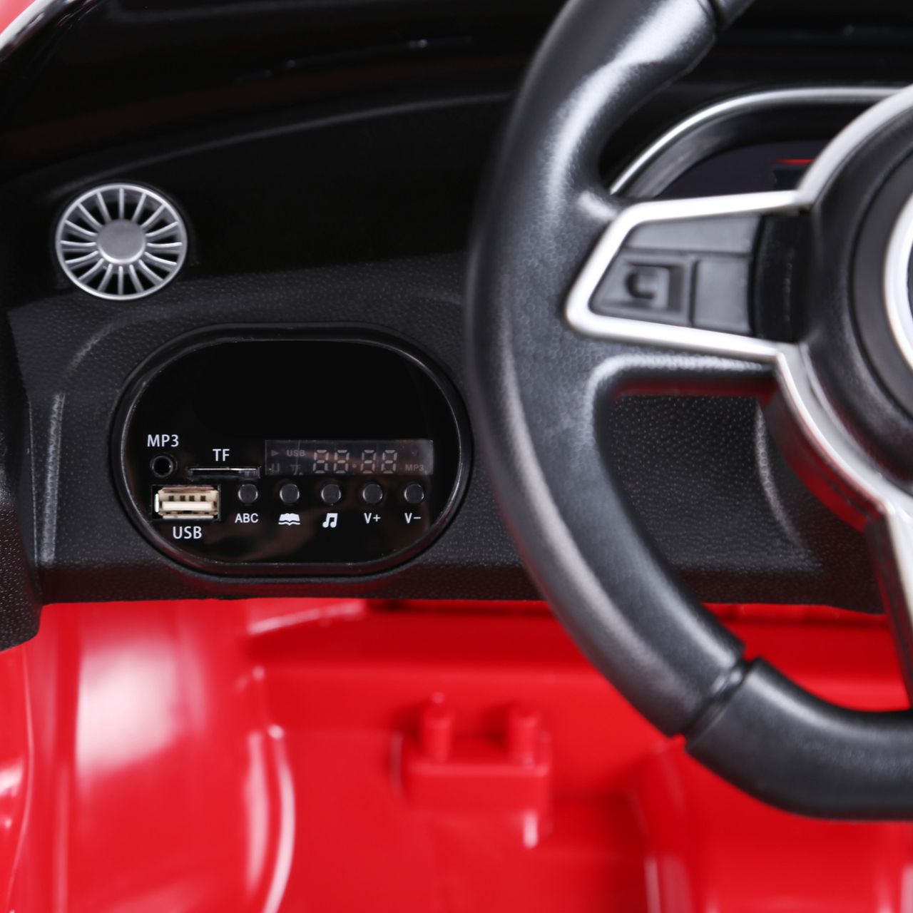 HOMCOM Kinderfahrzeug Elektroauto Fernbedienung MP3 PP Rot