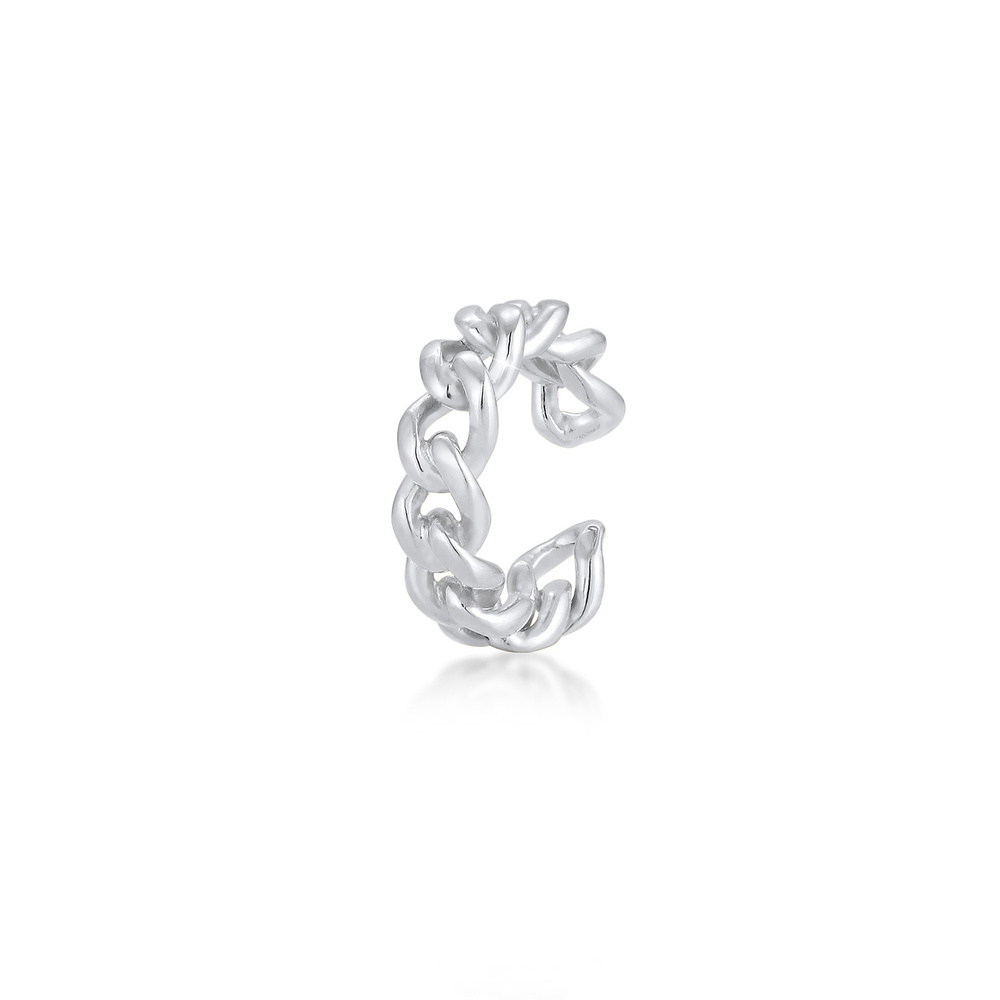 Elli Elli Boucles d'Oreilles Femme Moderne Tressée en Argent Sterling 925 Boucles d'oreilles