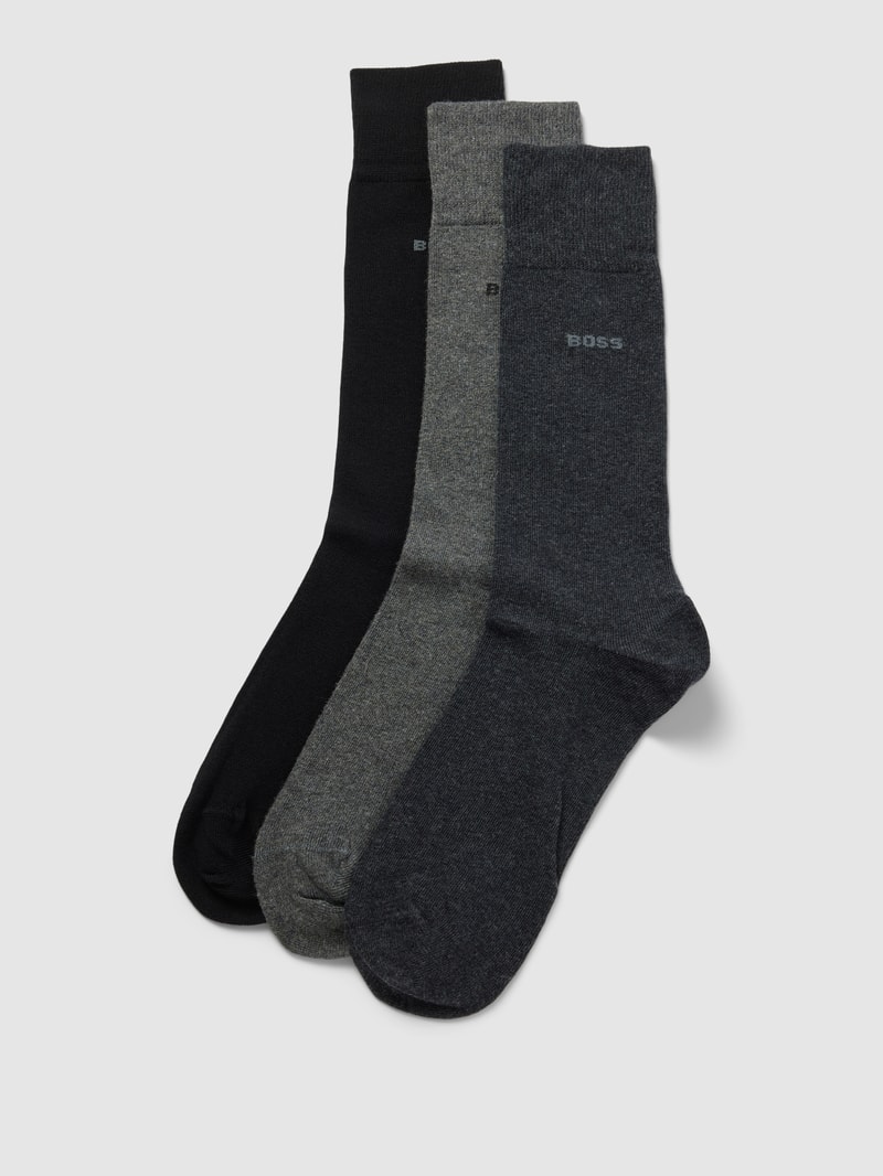 Socken mit Label-Detail im 3er-Pack in schwarz