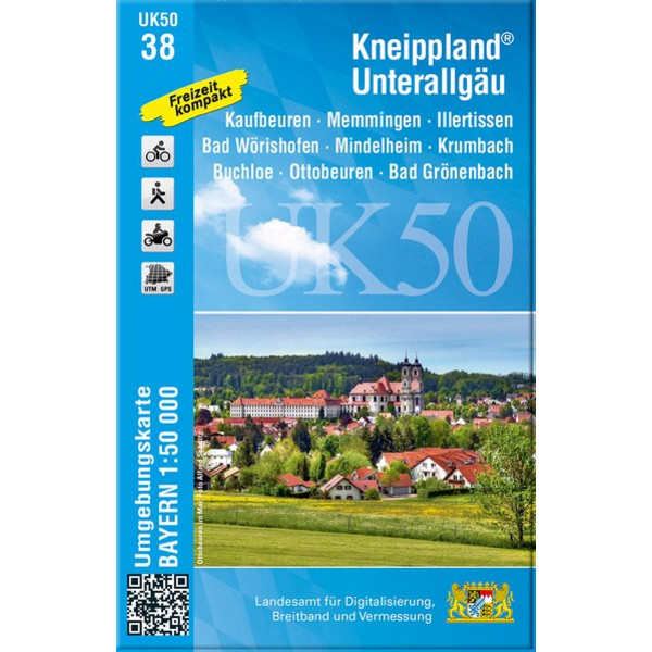 Kneippland Unterallgäu 1 : 50 000 (UK50-38) - Wanderkarte