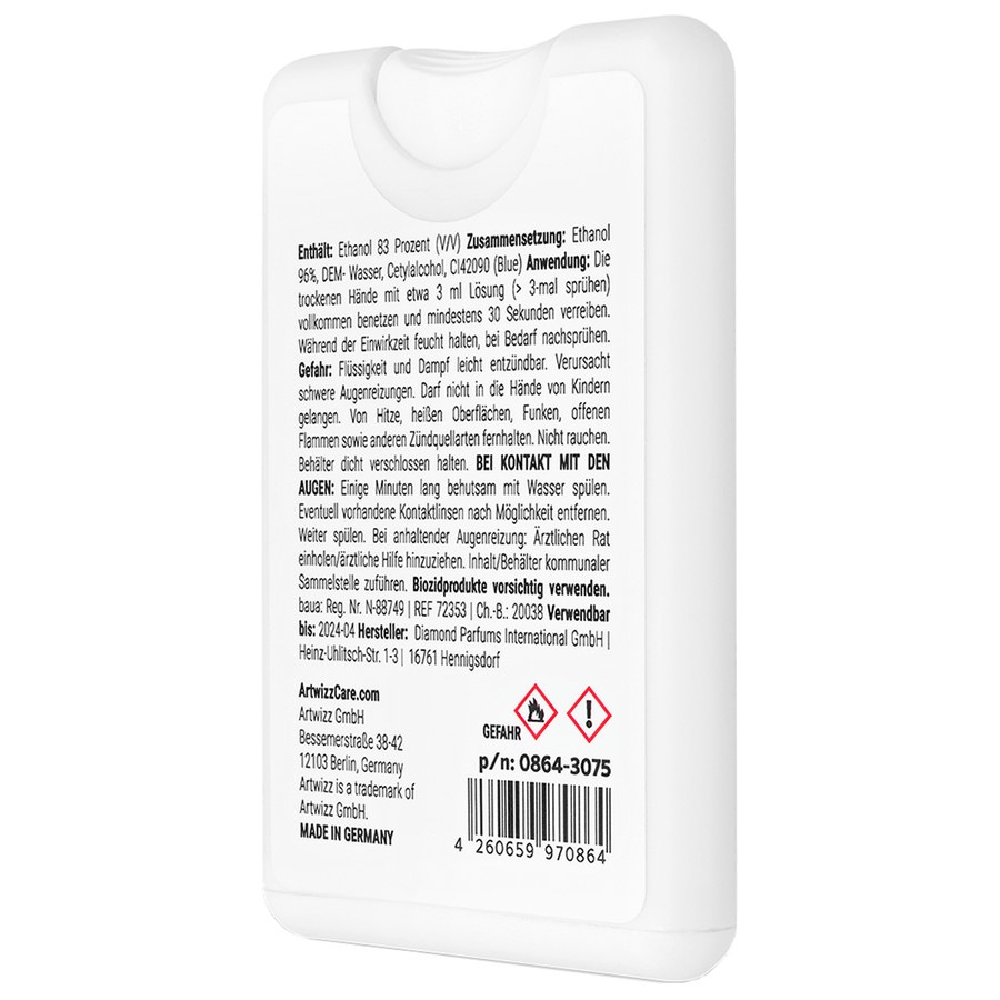 Desinfektionsmittel für Hände als Pocket Spray