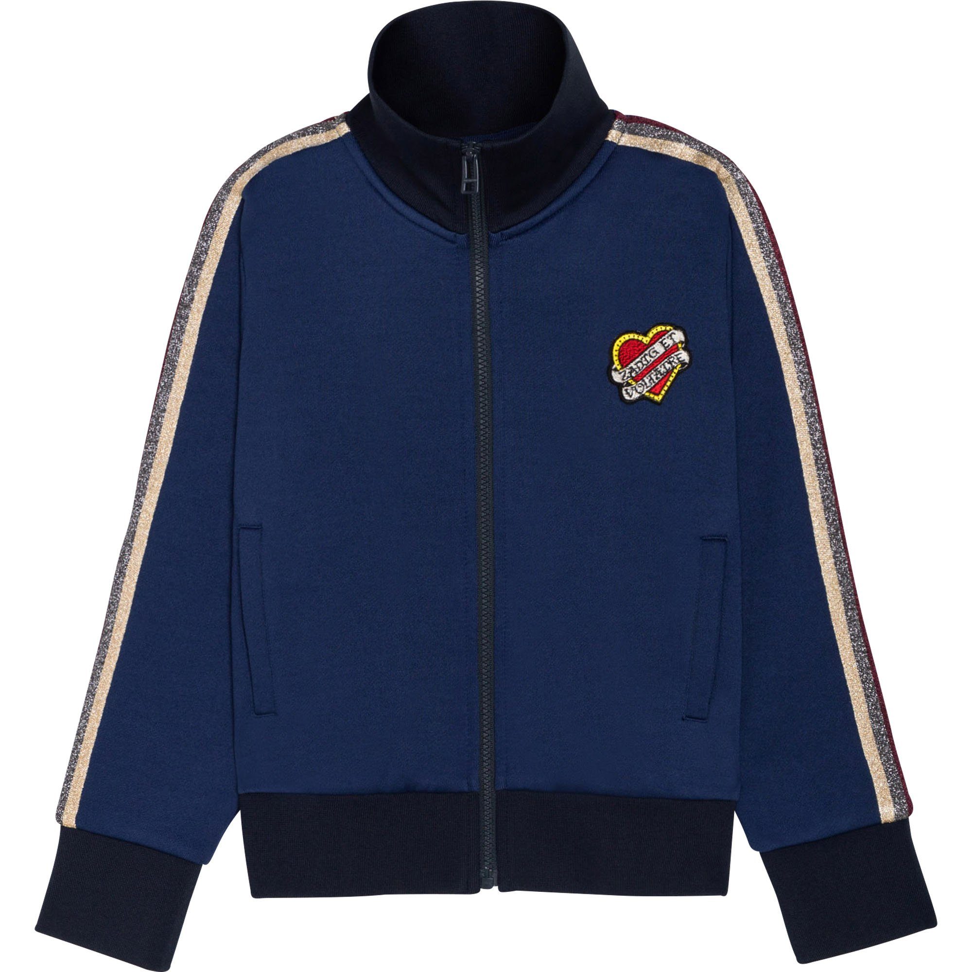 ZADIG & VOLTAIRE Trainingsjacke Zadig&Voltaire Trainingsjacke blau mit Glitzerstreifen
