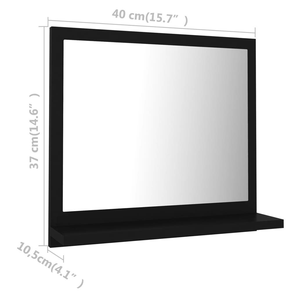 vidaXL Badezimmerspiegelschrank Badspiegel Schwarz 40x10,5x37 cm Holzwerkstoff (1-St)