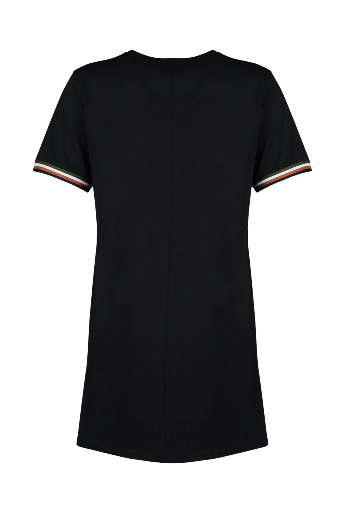 Trendyol Curve  Schwarzes gestricktes T-Shirt-Kleid mit Rundhalsausschnitt TBSSS22EL1591
