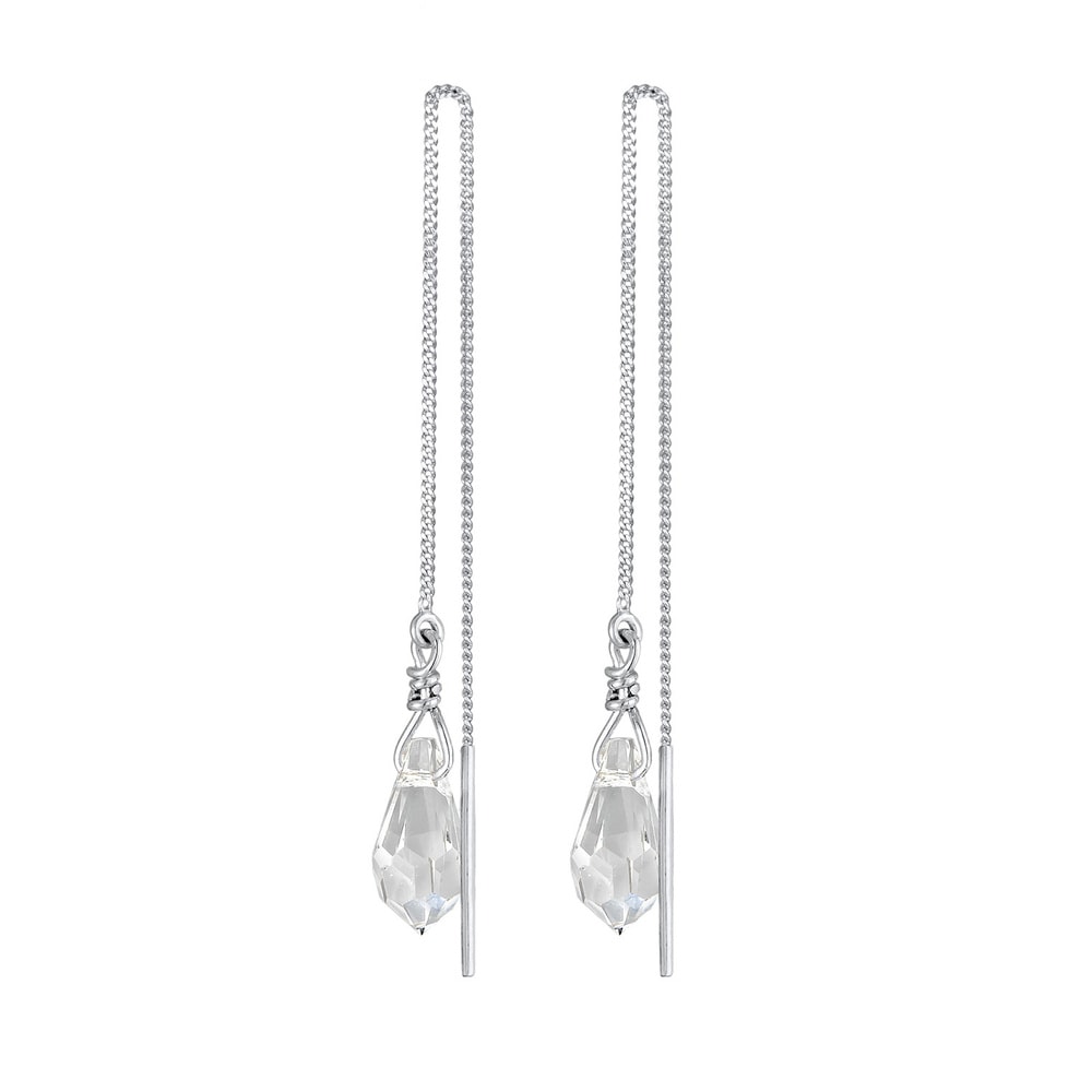 Elli Elli Boucles d'Oreilles Femmes traversante goutte pendentif avec cristal en argen Boucles d'oreilles
