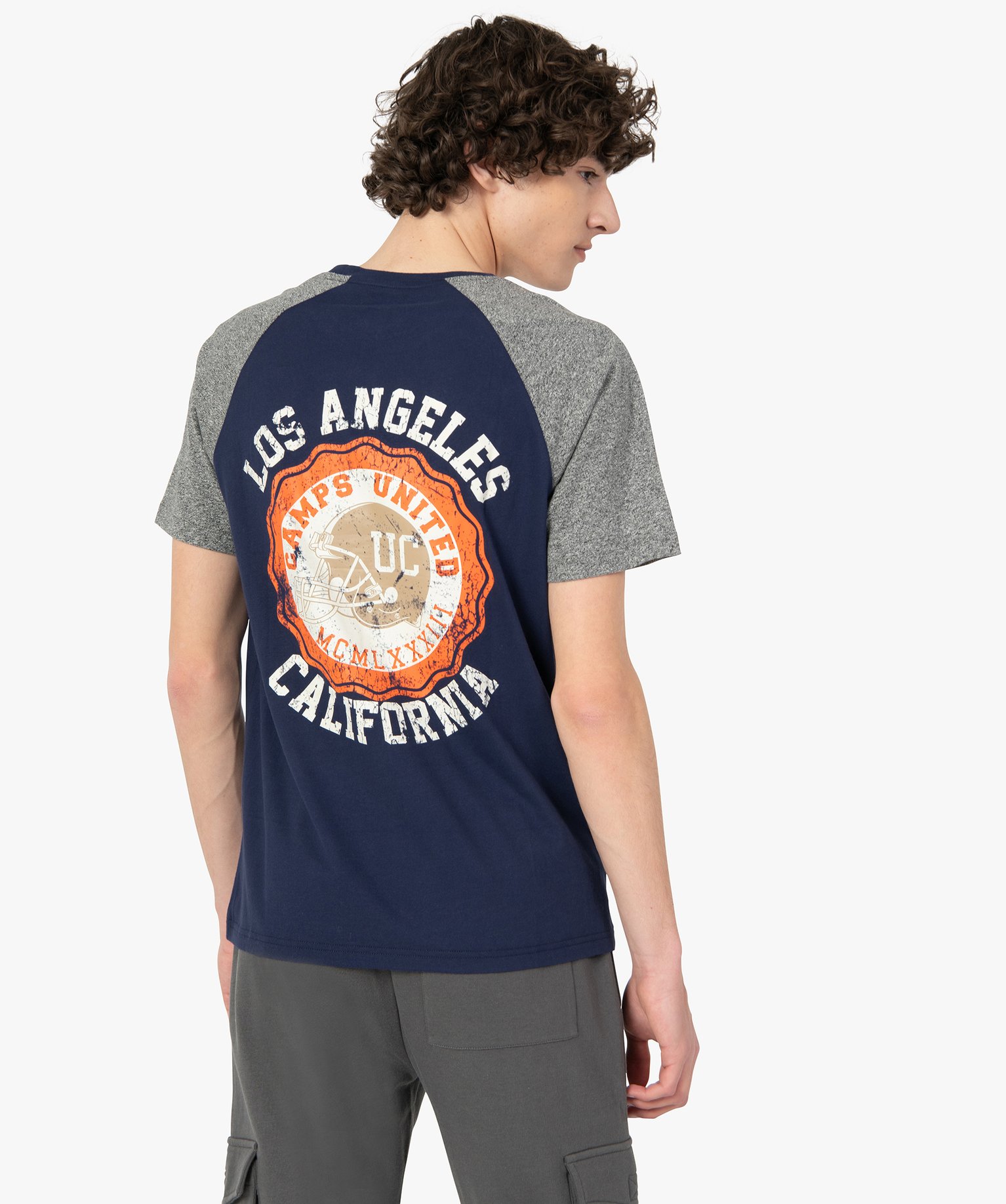 Tee-shirt homme à manches courtes contrastantes – Camps U... bleu | GEMO