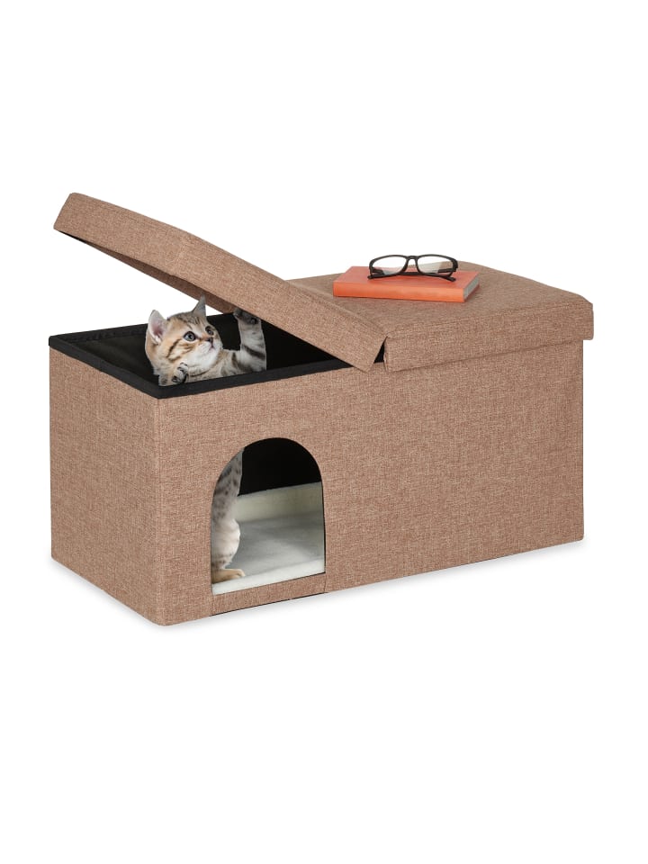 relaxdays Katzenhöhle in Hellbraun - (B)74,5 x (H)38,5 x (T)37 cm günstig kaufen onesize
