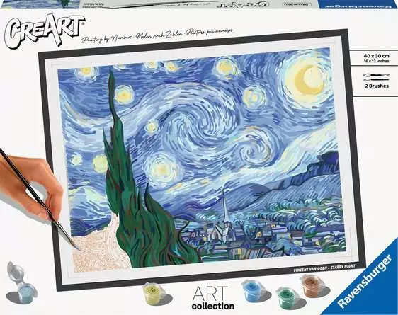 CreArt ART Collection: Die Sternennacht (Van Gogh) - Malen nach Zahlen für Erwachsene