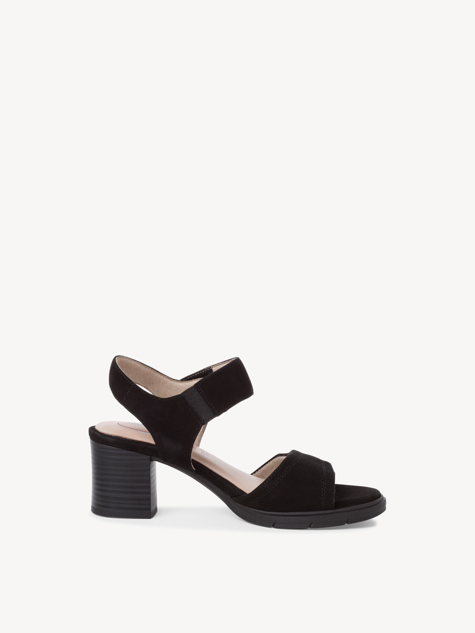 Sandale à talon en cuir - noir